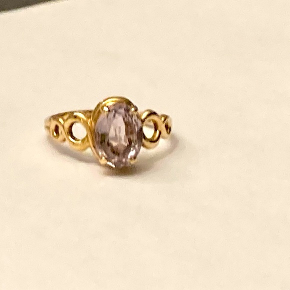 10k SOLID GOLD OVAL LAVENDER PURPLE BABY RING {NEW OLD STOCK} {VINTAGE} UNWORN! - Picture 8 of 9